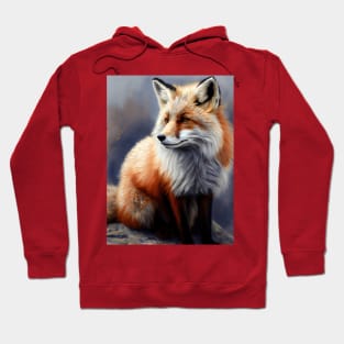 Arctic Red Fox - Oil Paint Hoodie